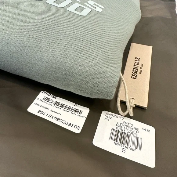 Essentials Fear Of God (FOG) Hoodie Sycamore size Small Spring Summer 2023